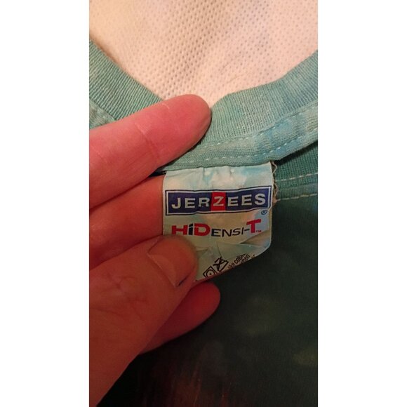 The Mountain Cat Print Green Tie-Dye T-Shirt Jerzees HiDensi-T Gildan L - Picture 4 of 6